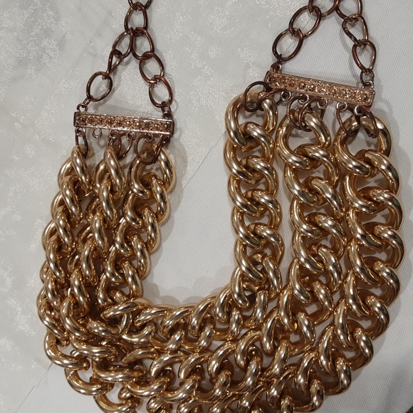 LUCID  Large gold chains waterfall necklace - Picture 3 of 3